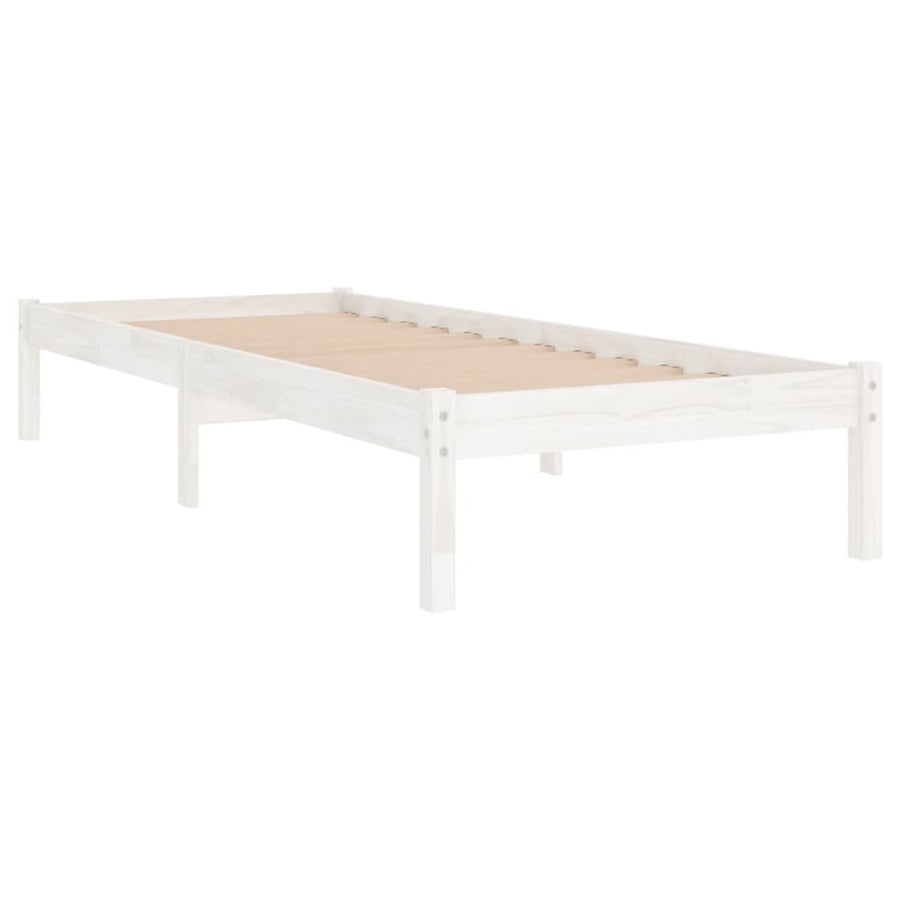 Bedframe Massief Hout 75 x 190 cm Wit