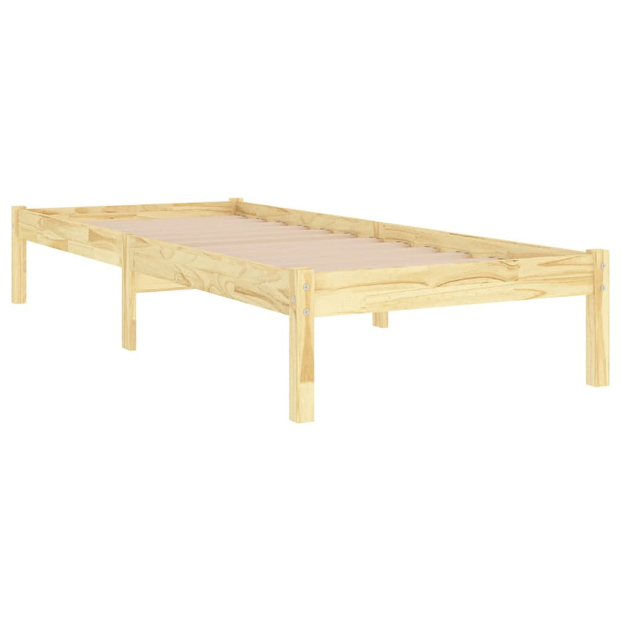 Bedframe Massief Hout 90 x 190 cm Naturel