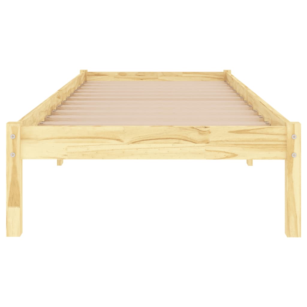 Bedframe Massief Hout 90 x 190 cm Naturel