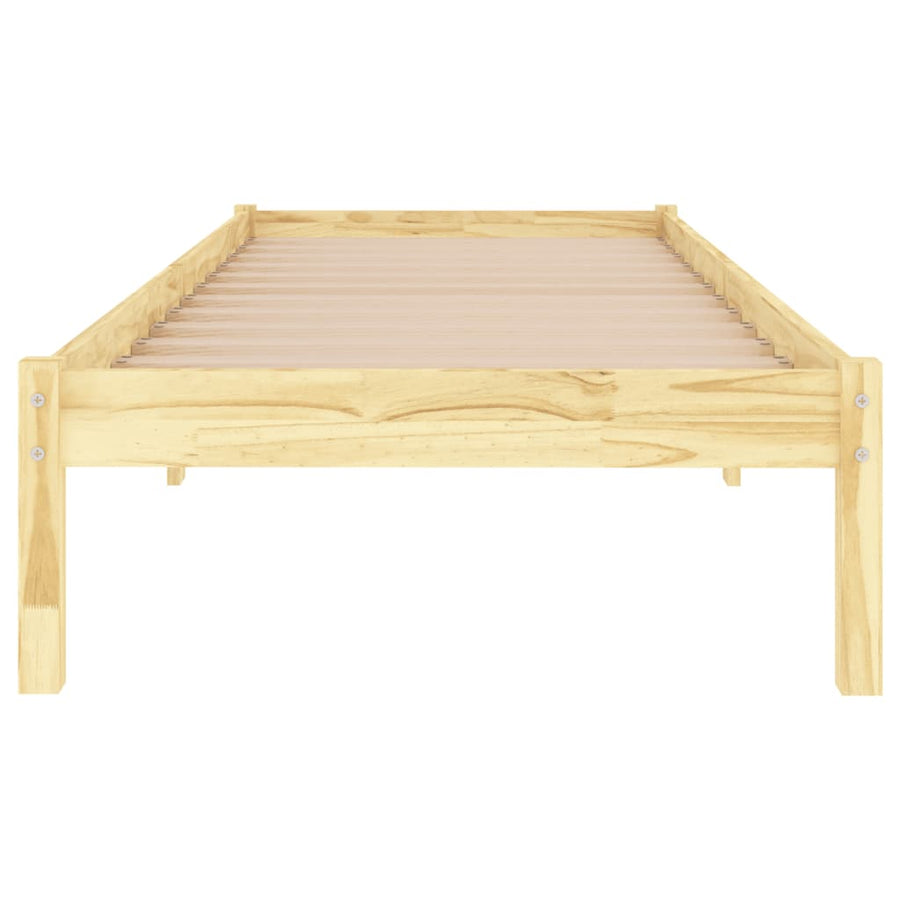 Bedframe Massief Hout 90 x 190 cm Naturel