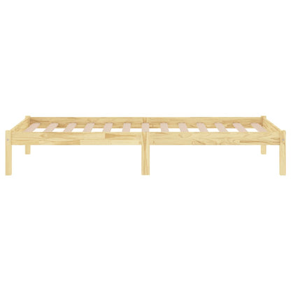 Bedframe Massief Hout 90 x 190 cm Naturel