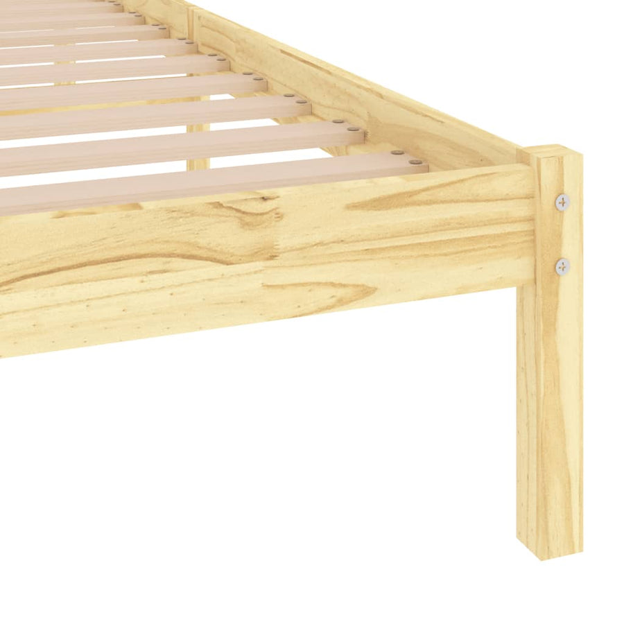 Bedframe Massief Hout 90 x 190 cm Naturel
