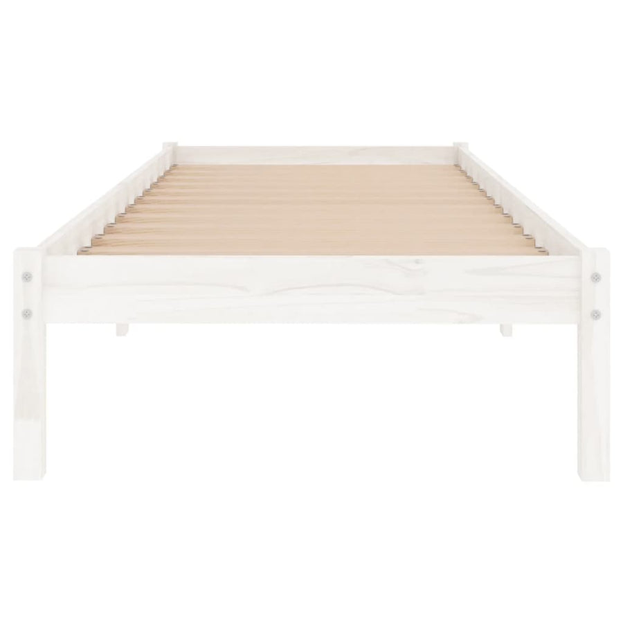 Bedframe Massief Hout 90 x 190 cm Wit