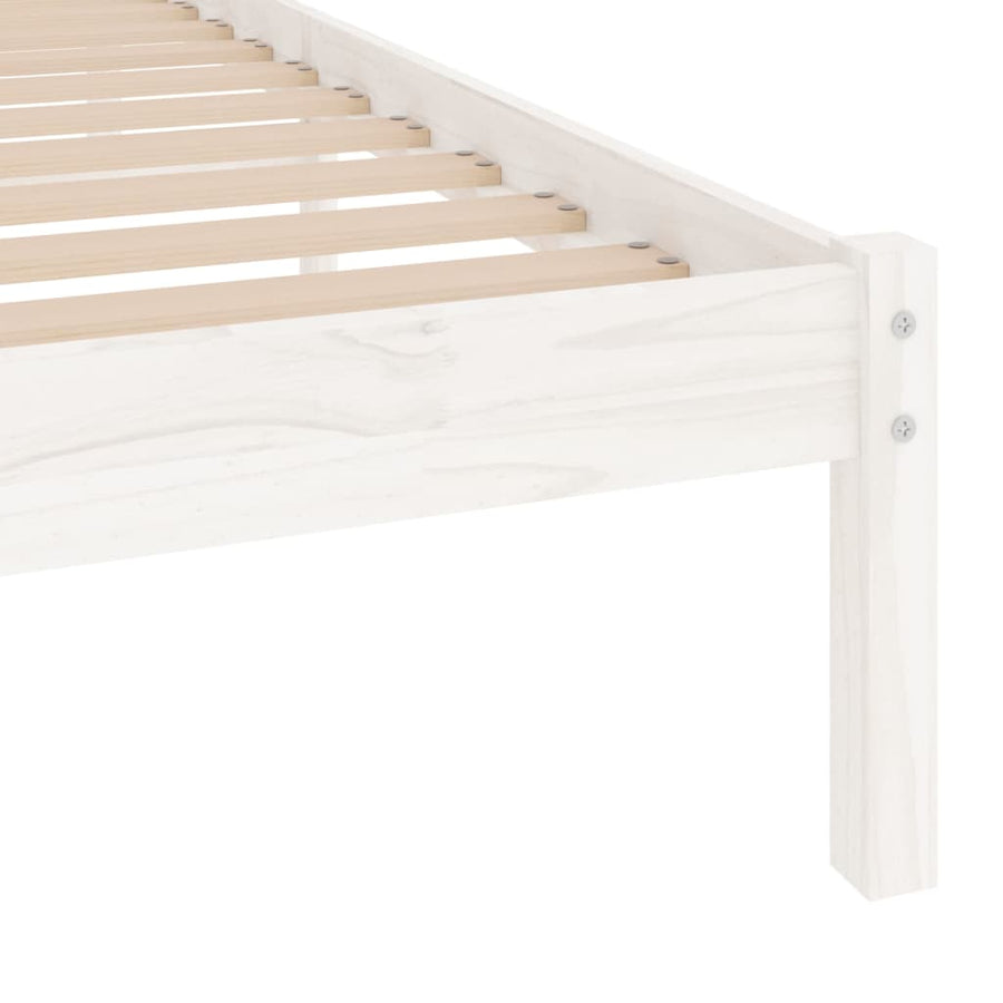 Bedframe Massief Hout 90 x 190 cm Wit