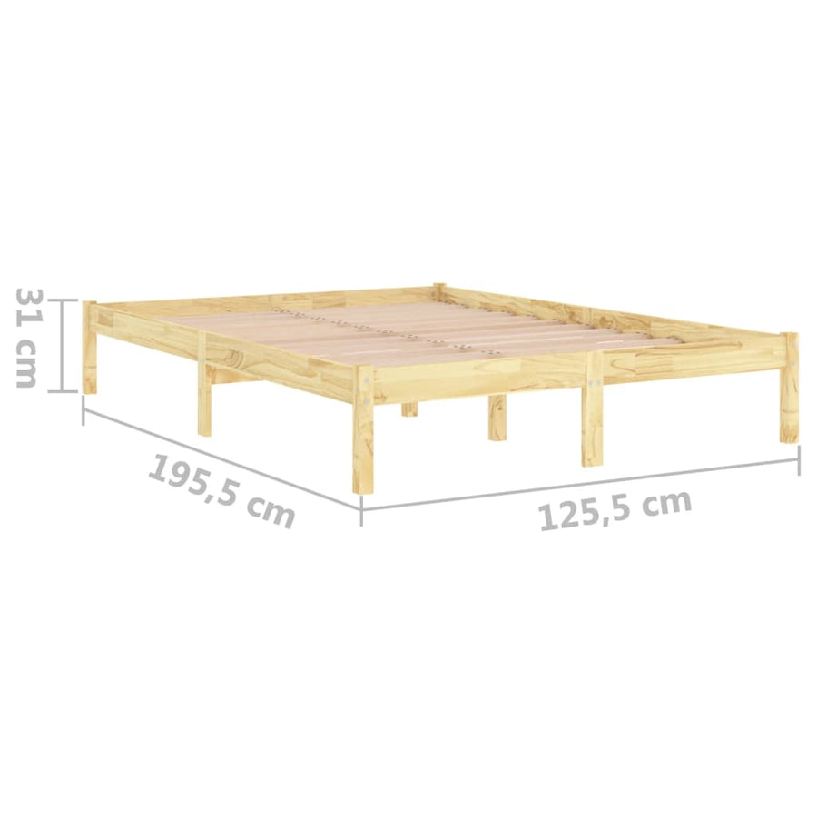Bedframe Massief Hout Small Double 120 x 190 cm Naturel