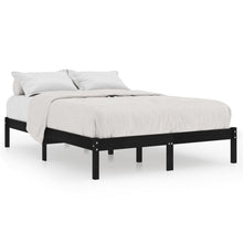 Bedframe Massief Hout 135 x 190 cm Zwart