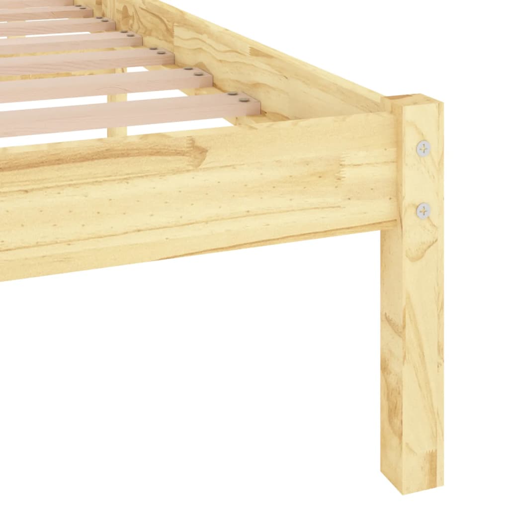 Bedframe massief grenenhout 140x190 cm 140 x 190 cm Naturel