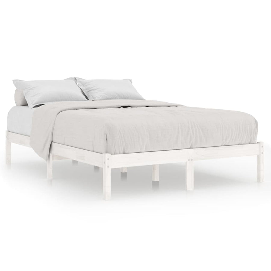 Bedframe Massief Grenenhout 140 x 190 cm Wit