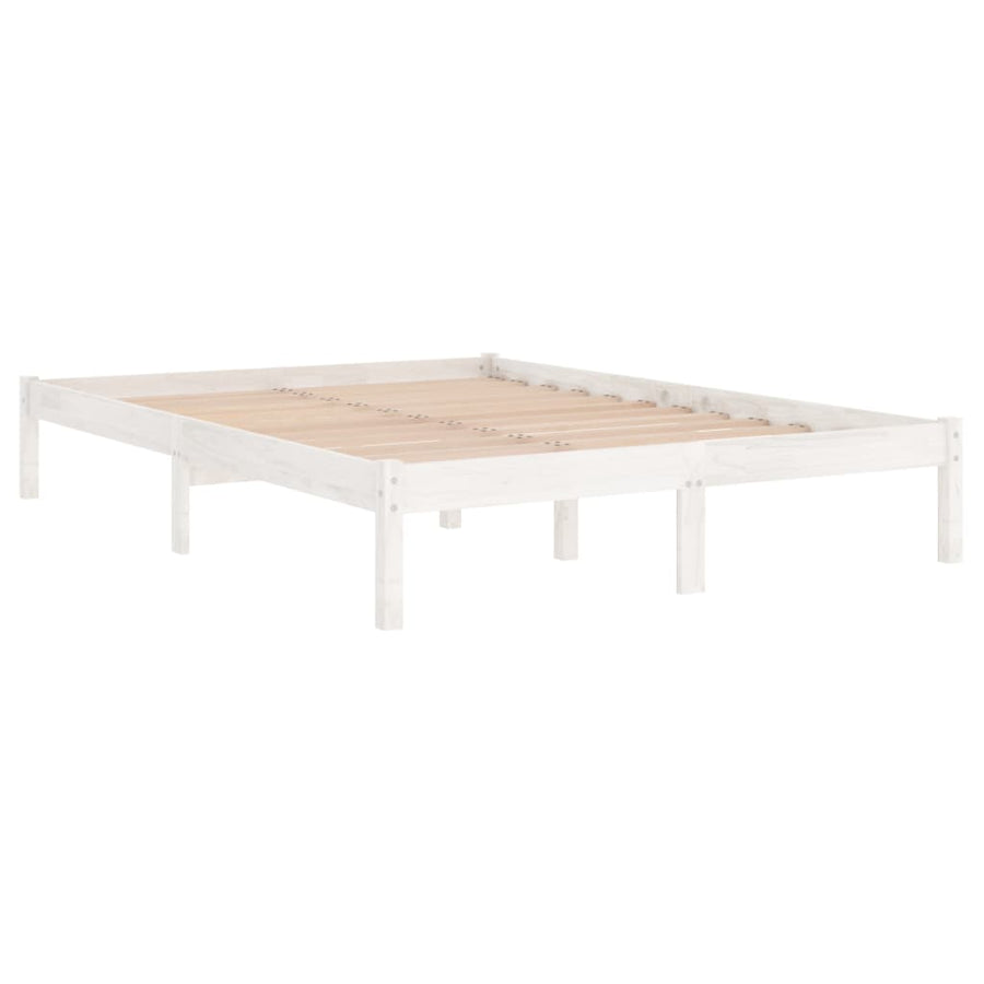 Bedframe Massief Grenenhout 140 x 190 cm Wit