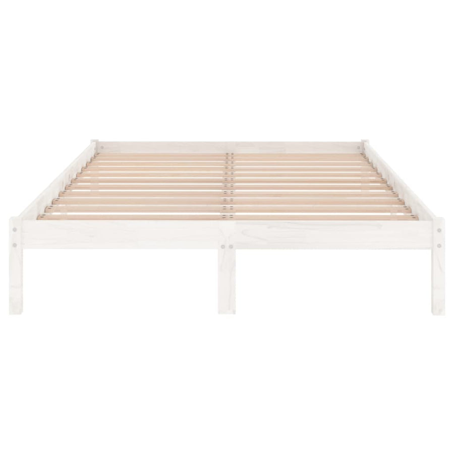 Bedframe Massief Grenenhout 140 x 190 cm Wit