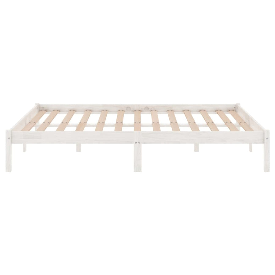 Bedframe Massief Grenenhout 140 x 190 cm Wit