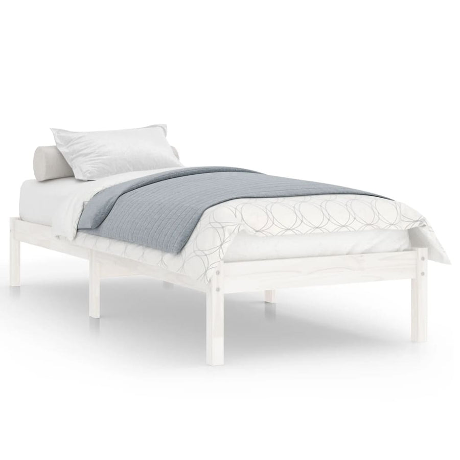 Bedframe Massief Grenenhout 100 x 200 cm Wit