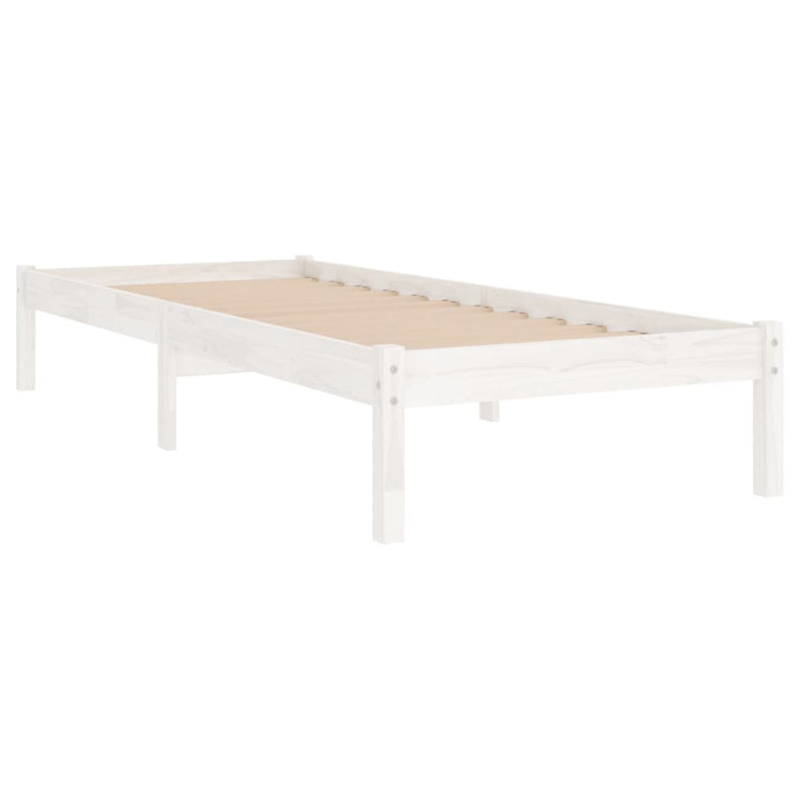 Bedframe Massief Grenenhout 100 x 200 cm Wit