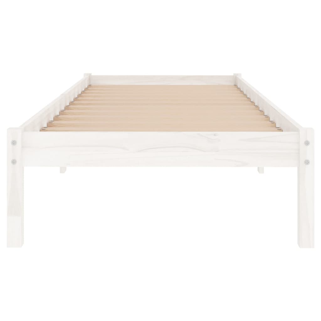 Bedframe Massief Grenenhout 100 x 200 cm Wit