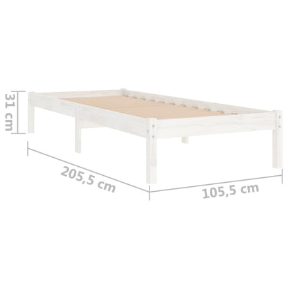 Bedframe Massief Grenenhout 100 x 200 cm Wit