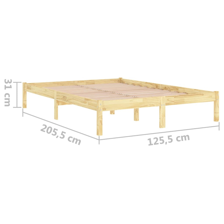 Bedframe Massief Grenenhout 120 x 200 cm Naturel