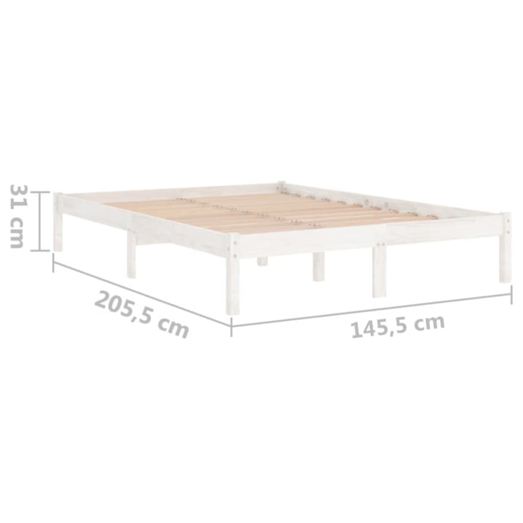 Bedframe Massief Grenenhout 140 x 200 cm Wit
