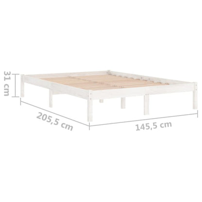 Bedframe Massief Grenenhout 140 x 200 cm Wit