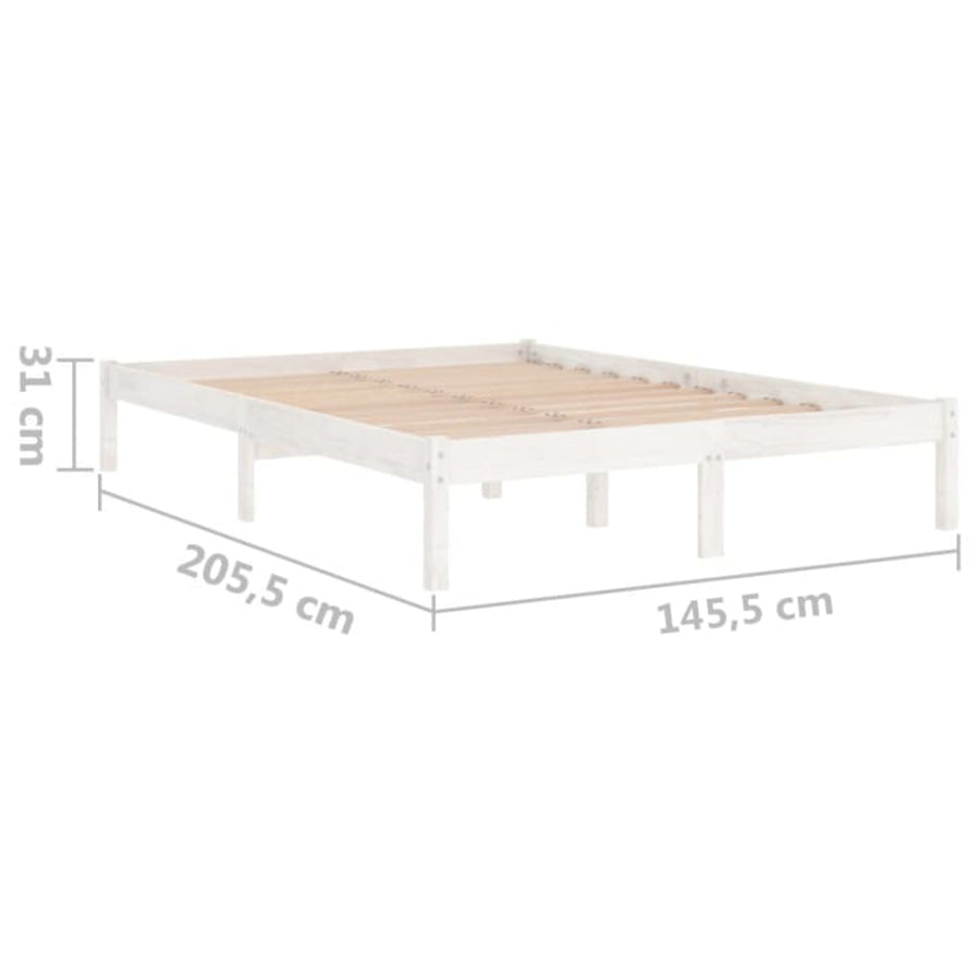 Bedframe Massief Grenenhout 140 x 200 cm Wit