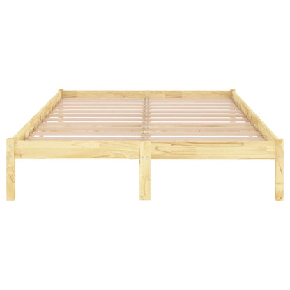 Bedframe Massief Hout King Size 150 x 200 cm Naturel