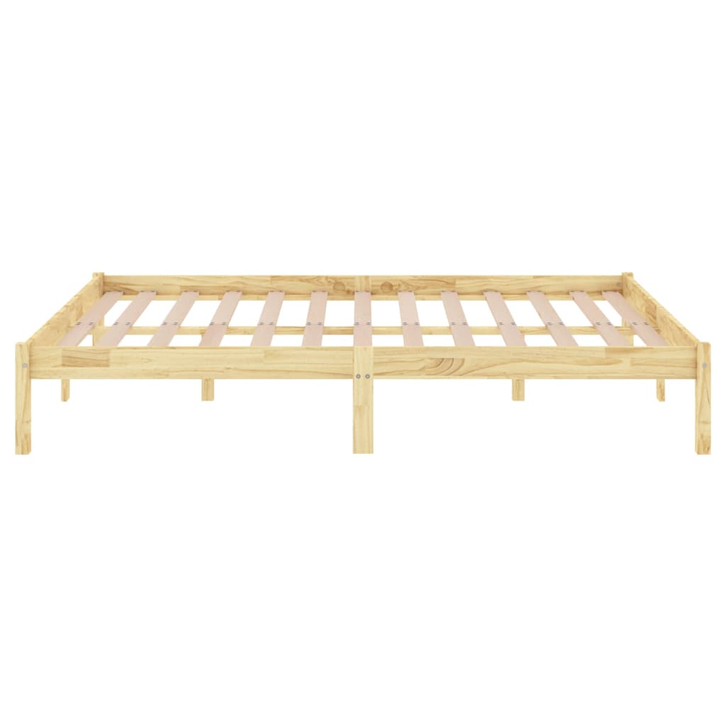 Bedframe Massief Hout King Size 150 x 200 cm Naturel