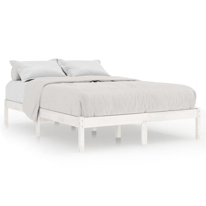 Bedframe Massief Hout 150 x 200 cm Wit