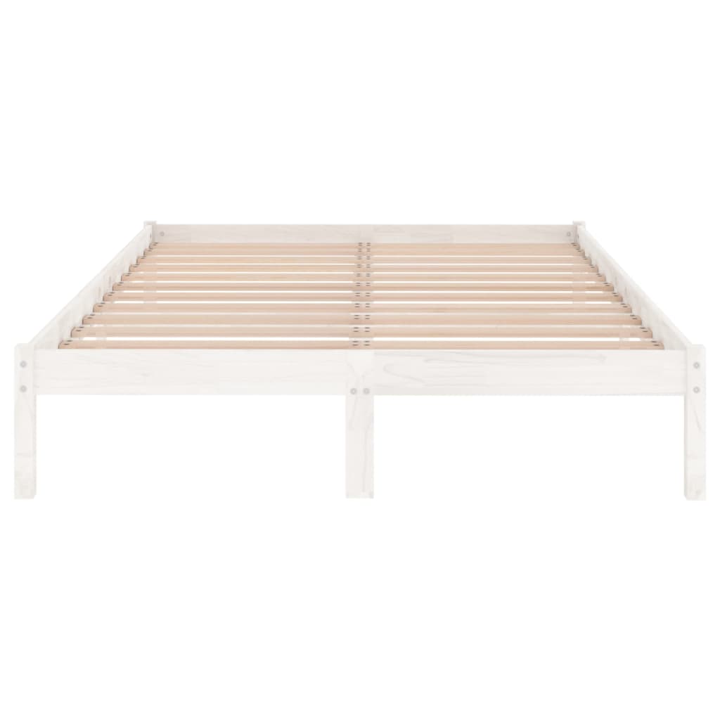 Bedframe Massief Hout 150 x 200 cm Wit