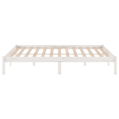Bedframe Massief Hout 150 x 200 cm Wit