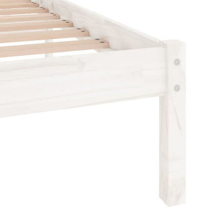 Bedframe Massief Hout 150 x 200 cm Wit