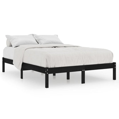 Bedframe Massief Hout 150 x 200 cm Zwart