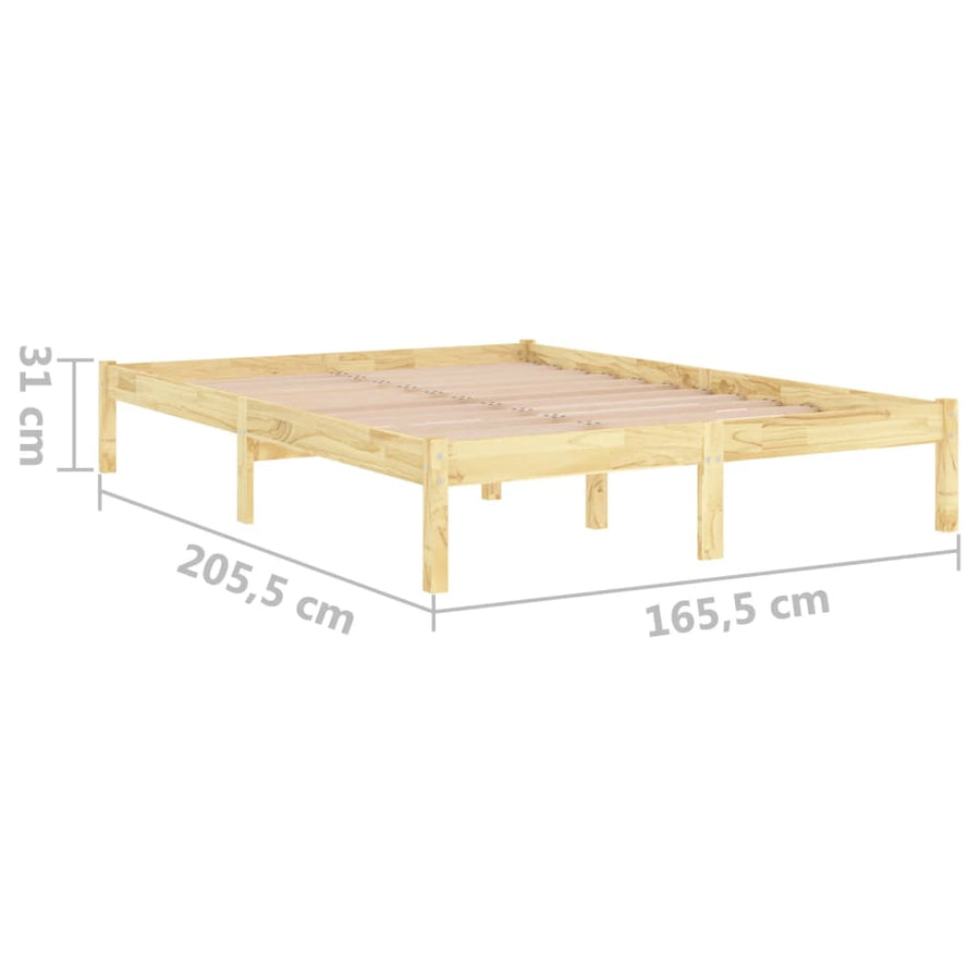 Bedframe Massief Grenenhout 160 x 200 cm Naturel