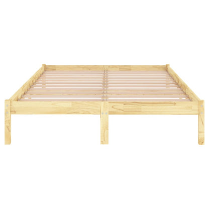 Bedframe Massief Hout 180 x 200 cm Naturel