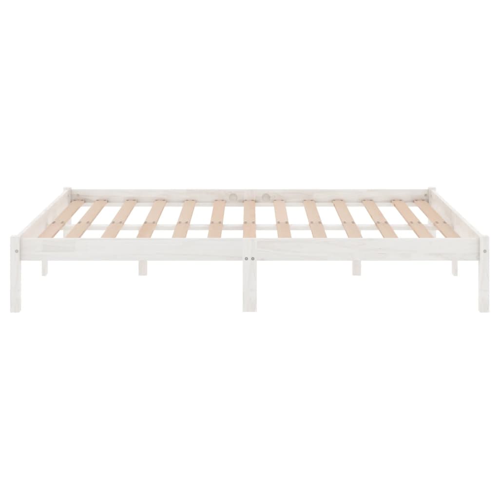 Bedframe Massief Hout 180 x 200 cm Wit