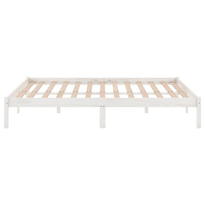 Bedframe Massief Hout 180 x 200 cm Wit