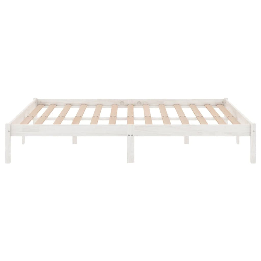 Bedframe Massief Hout 180 x 200 cm Wit