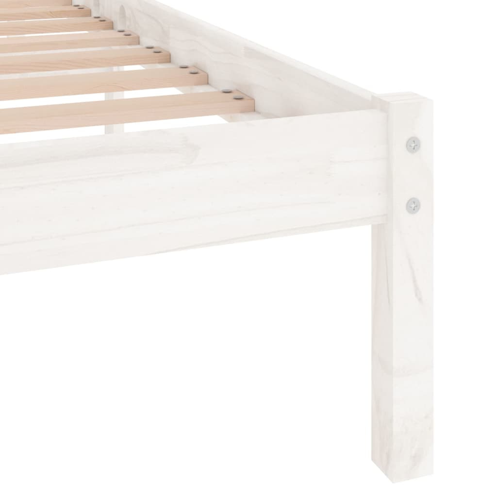 Bedframe Massief Hout 180 x 200 cm Wit