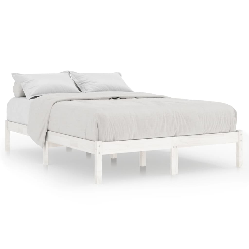 Bedframe Massief Grenenhout 200 x 200 cm Wit