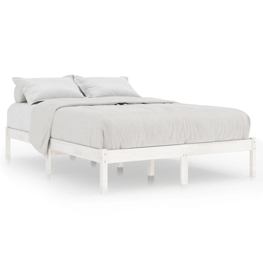 Bedframe Massief Grenenhout 200 x 200 cm Wit