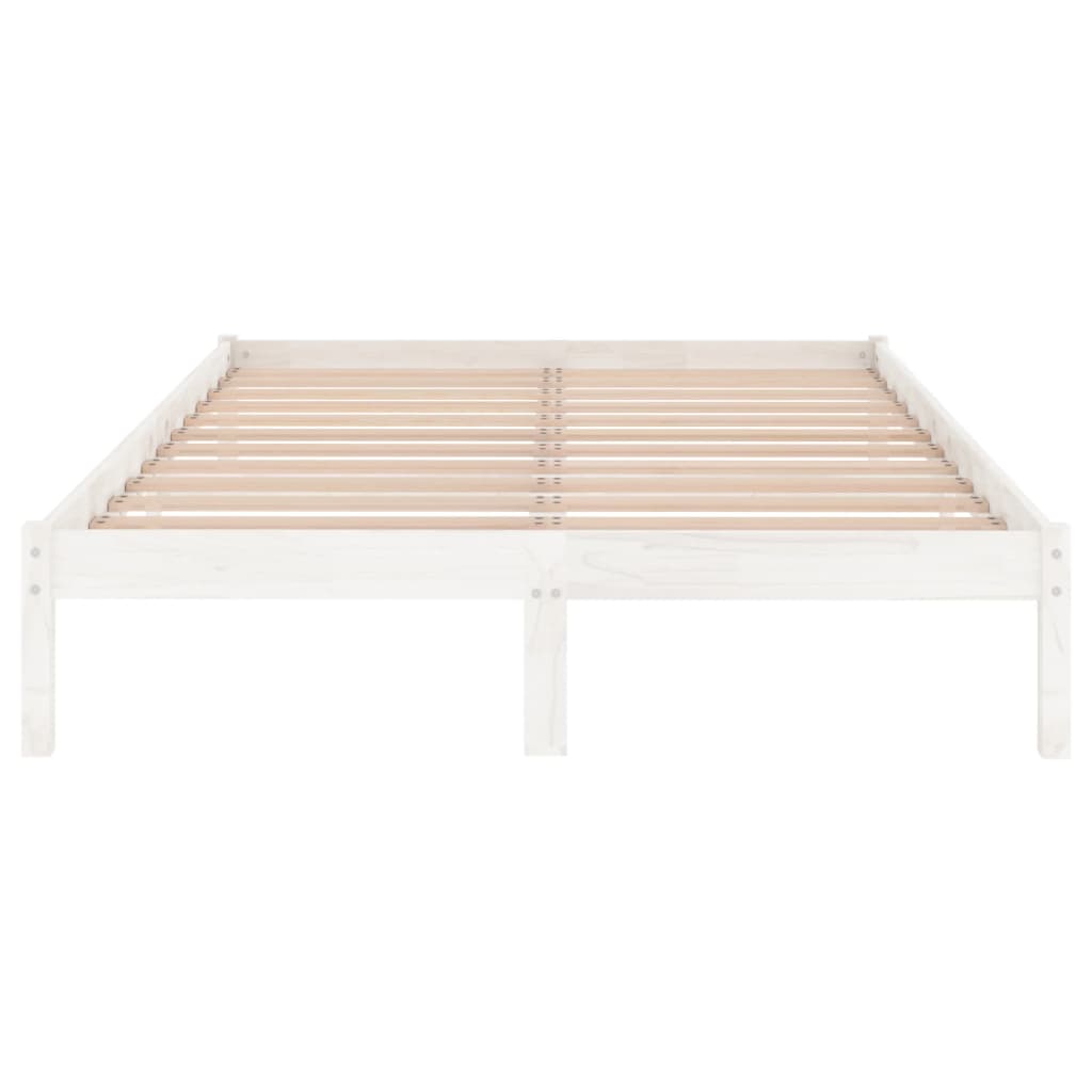 Bedframe Massief Grenenhout 200 x 200 cm Wit