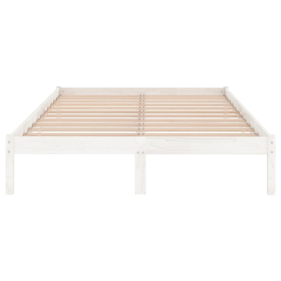 Bedframe Massief Grenenhout 200 x 200 cm Wit