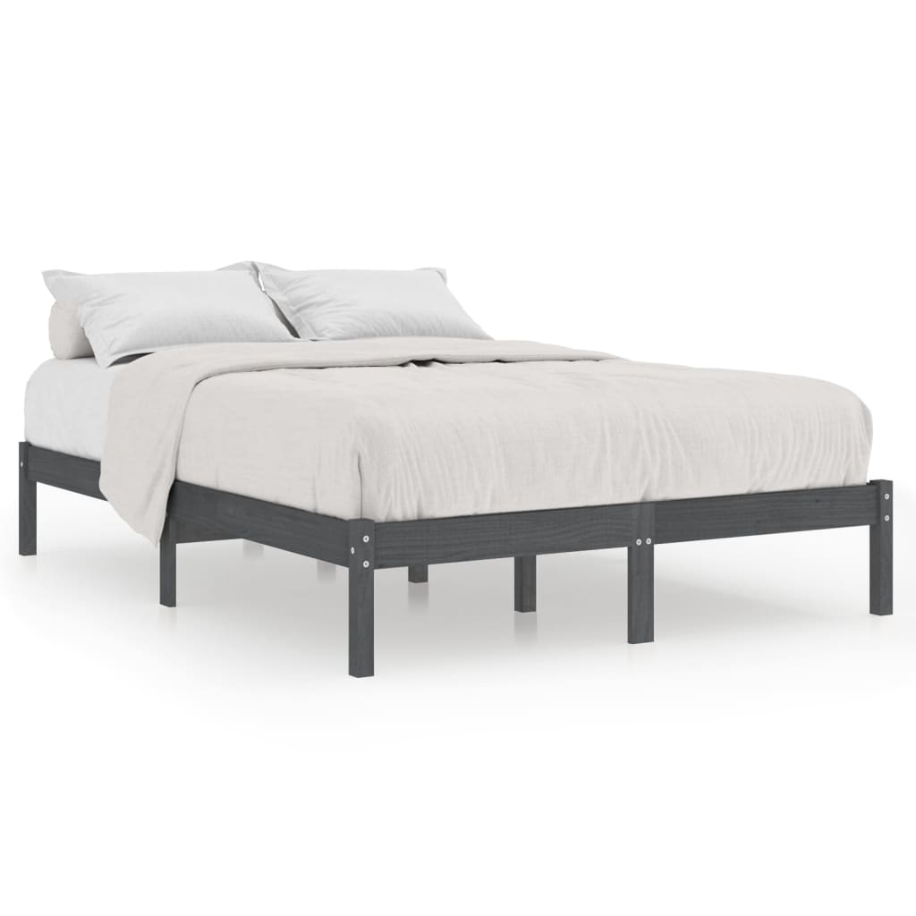 Bedframe Massief Grenenhout 200 x 200 cm Grijs