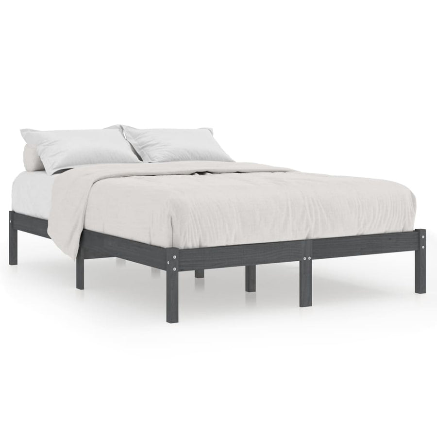 Bedframe Massief Grenenhout 200 x 200 cm Grijs