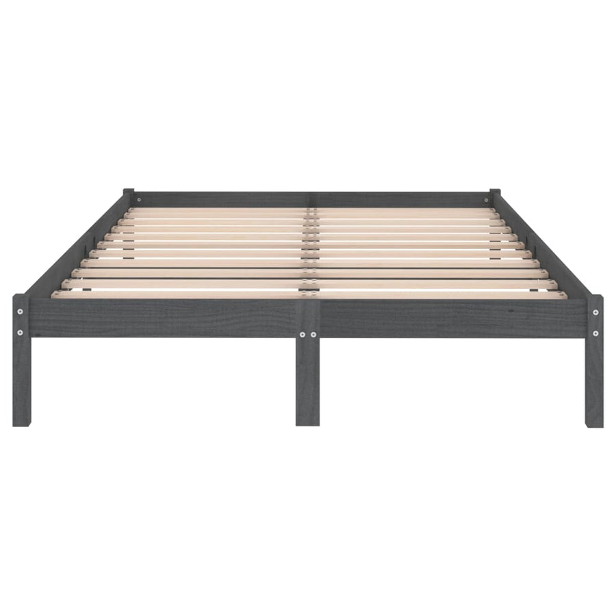 Bedframe Massief Grenenhout 200 x 200 cm Grijs