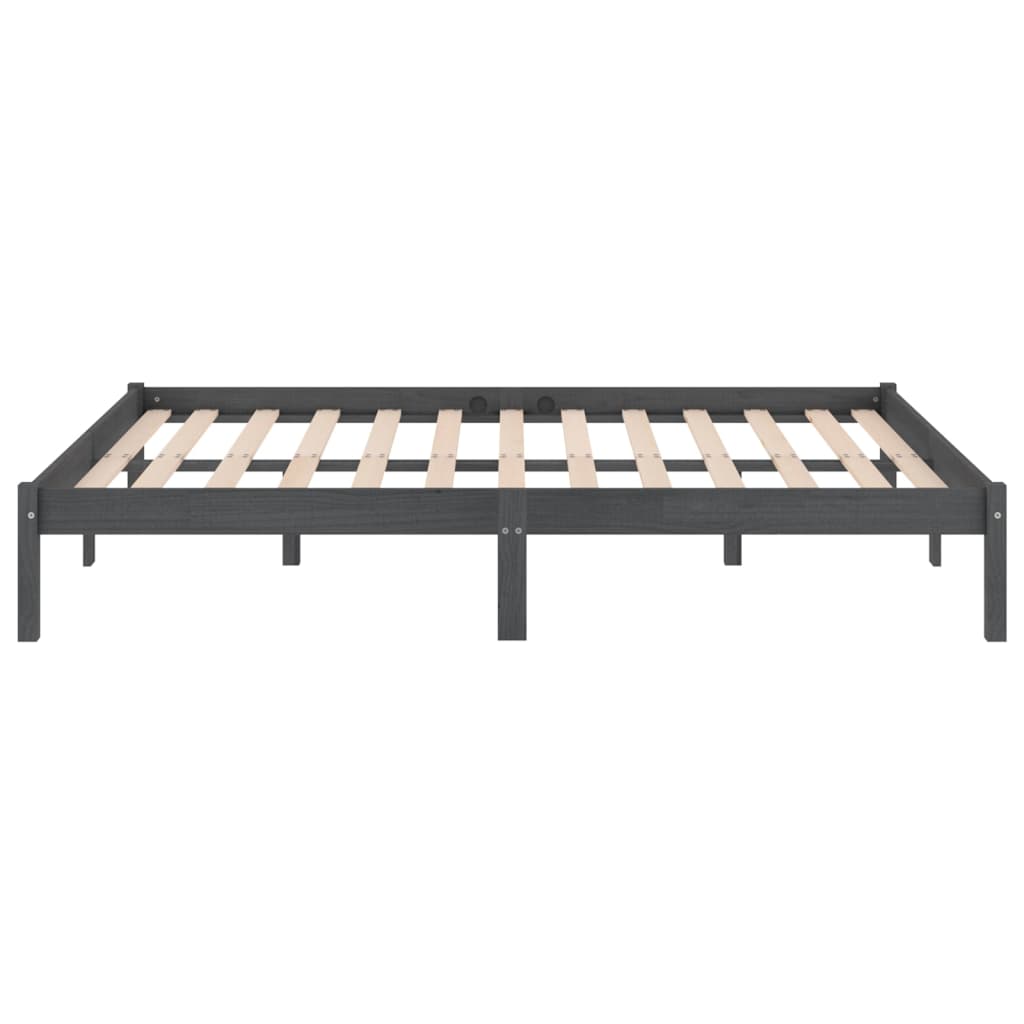 Bedframe Massief Grenenhout 200 x 200 cm Grijs