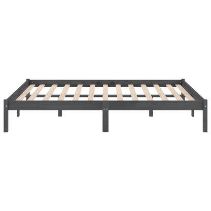 Bedframe Massief Grenenhout 200 x 200 cm Grijs