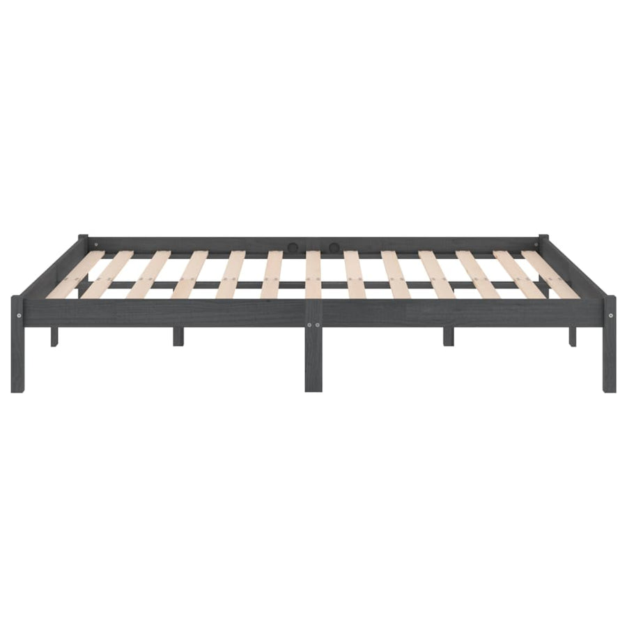 Bedframe Massief Grenenhout 200 x 200 cm Grijs