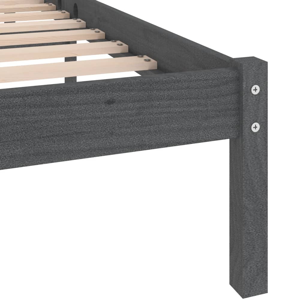 Bedframe Massief Grenenhout 200 x 200 cm Grijs