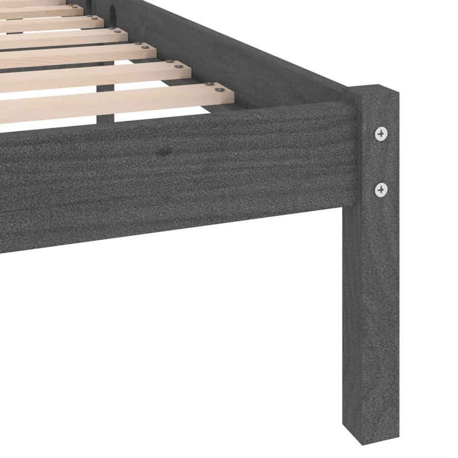Bedframe Massief Grenenhout 200 x 200 cm Grijs