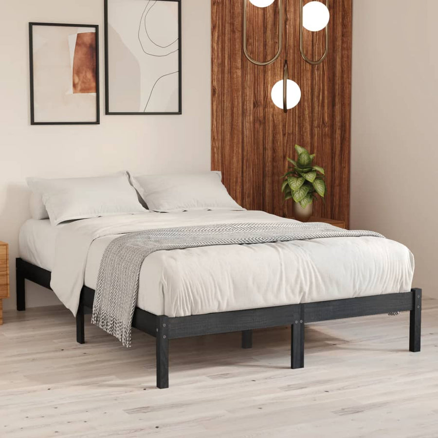 Bedframe Massief Grenenhout 200 x 200 cm Grijs