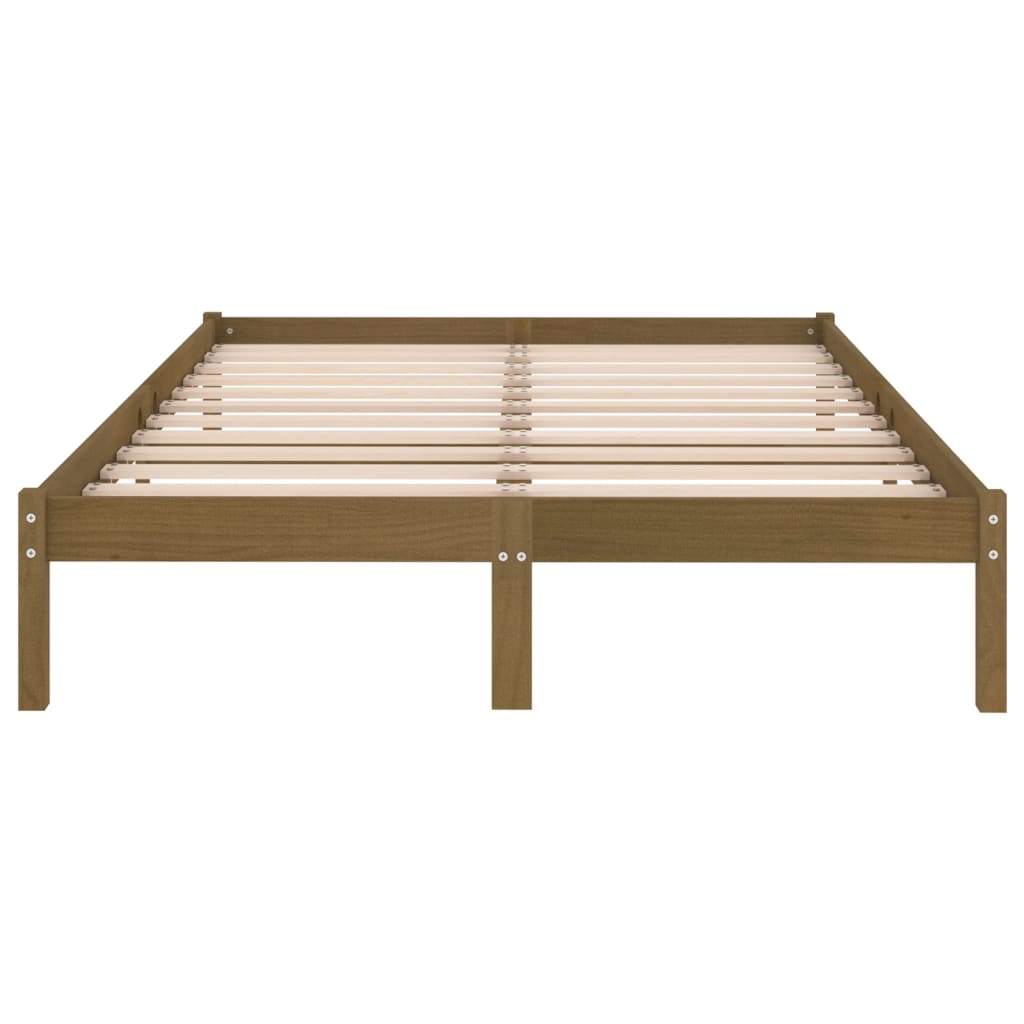 Bedframe Massief Grenenhout 200 x 200 cm Honingbruin